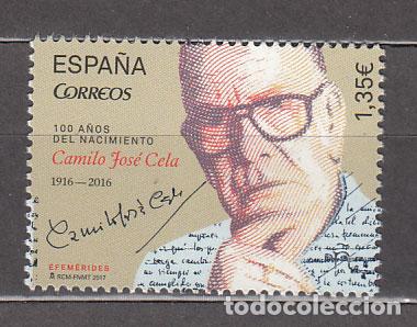 Sellos: Espa&ntilde;a II Centenario Correo 2017 Edifil 5164 ** Mnh Camilo Jos&eacute; Cela