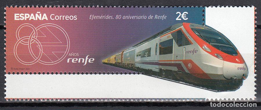 Sellos: Espa&ntilde;a II Centenario Correo 2021 Edifil 5455 ** Mnh Renfe