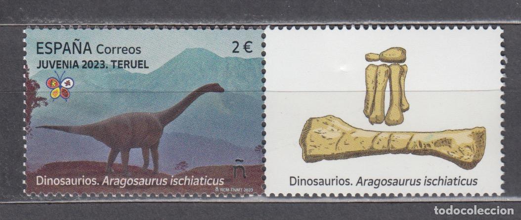 Sellos: Espa&ntilde;a II Centenario Correo 2023 Edifil 5655 ** Mnh Dinosaurios - Aragosaurus
