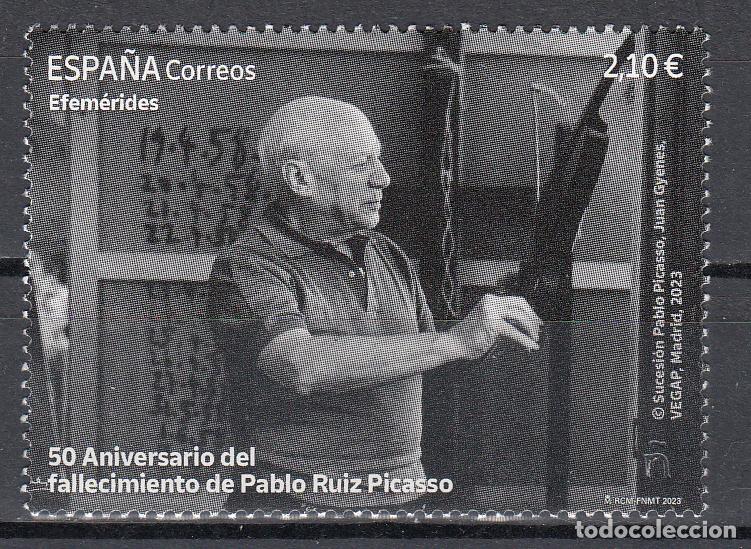 Sellos: Espa&ntilde;a II Centenario Correo 2023 Edifil 5666 ** Mnh Pablo Ruiz Picasso - Pintor