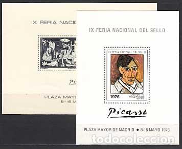 Sellos: Espa&ntilde;a II Centenario Hojas Recuerdo 1976 Edifil 40/1 Picasso ** Mnh