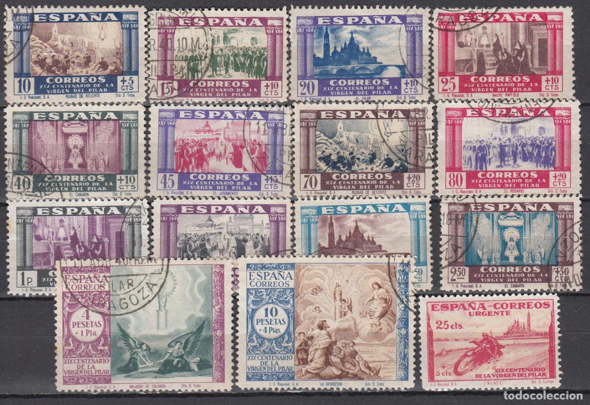 Sellos: Espa&ntilde;a Estado Espa&ntilde;ol 1940 Edifil 889/903 usado Virgen del Pilar