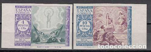 Sellos: Espa&ntilde;a Variedades 1940 Edifil 901ccs/2ccs * Mh Virgen del Pilar