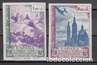Sellos: Espa&ntilde;a Variedades 1940 Edifil 912ccs/13ccs * Mh Virgen del Pilar