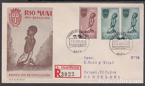 Timbres: Rio Muni Sobres 1&ordm; D&iacute;a 1963 Edifil 40/41