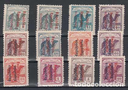 Timbres: Sahara Correo 1934 Edifil 36C/47C ** Mnh Sobrecarga doble