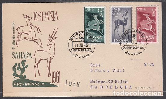 Timbres: Sahara Sobres 1&ordm; D&iacute;a 1961 Edifil 190/2