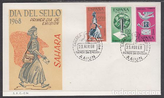 Timbres: Sahara Sobres 1&ordm; D&iacute;a 1968 Edifil 268/70