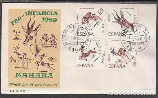 Timbres: Sahara Sobres 1&ordm; D&iacute;a 1969 Edifil 271/4
