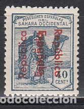 Briefmarken: Sahara Sueltos 1934 Edifil 42C * Mh Sobrecarga doble