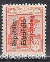 Briefmarken: Sahara Sueltos 1934 Edifil 43C * Mh Sobrecarga doble