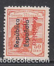 Briefmarken: Sahara Sueltos 1934 Edifil 43C (*) Mng Sobrecarga doble