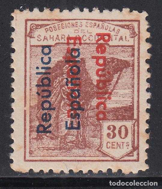 Briefmarken: Sahara Sueltos 1934 Edifil 41C (*) Mng Sobrecarga doble