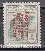 Sellos: Sahara Variedades 1932 Edifil 36Ahh ** Mnh Sobrecarga doble