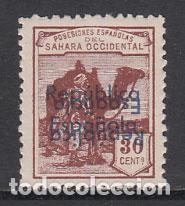 Sellos: Sahara Variedades 1932 Edifil 41Bhhi * Mh Sobrecarga doble una invertida