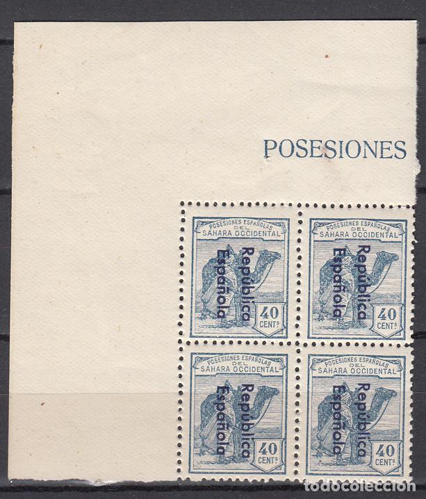 Sellos: Sahara Variedades 1932 Edifil 42Ahcc ** Mnh Bloque de 4 sellos