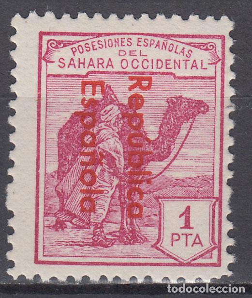 Sellos: Sahara Variedades 1932 Edifil 45Ahcc ** Mnh Sobrecarga cambio de color
