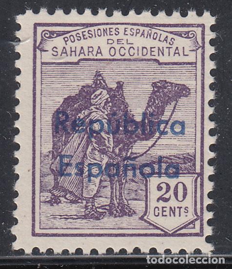 Sellos: Sahara Variedades 1932 Edifil 39Bhcc ** Mnh Sobrecarga cambio de color