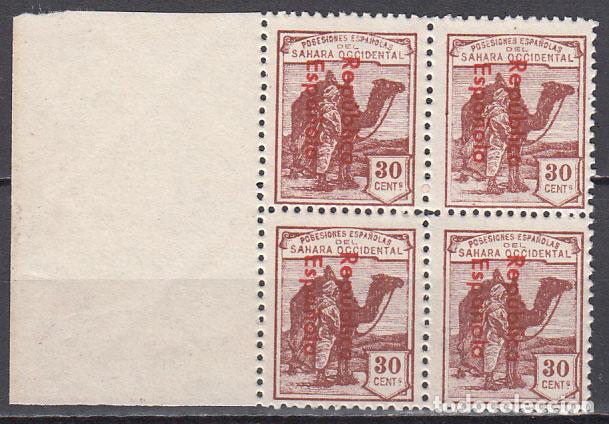 Sellos: Sahara Variedades 1932 Edifil 41Ahcc ** Mnh Bloque de 4 sellos