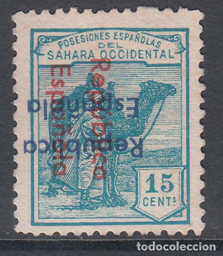 Sellos: Sahara Variedades 1935 Edifil 38Dc (*) Mng Sobrecarga vertical de arriba a abaj