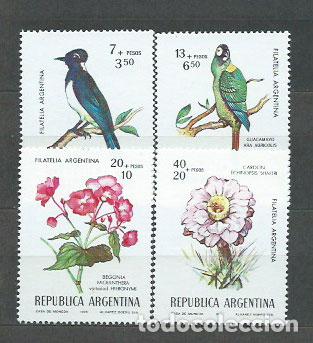 Timbres: Argentina - Correo 1976 Yvert 1053/6 ** Mnh Flora. Fauna. Aves