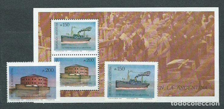 Selos: Argentina - Correo 1989 Yvert 1685/6+H,41 ** Mnh Barcos