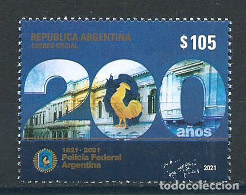 Selos: Argentina Correo 2021 Yvert 3247 ** Mnh Bicentenario de la Policia Federal