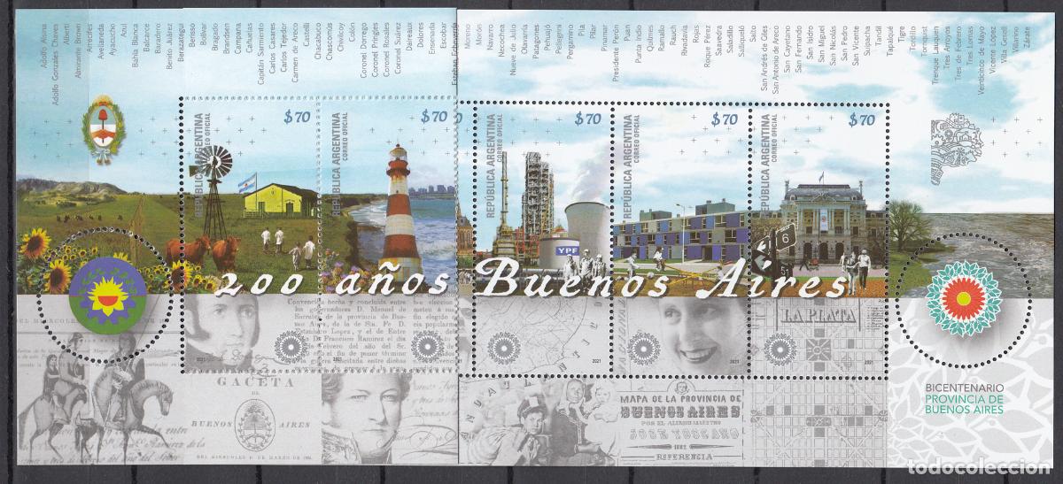 Selos: Argentina Correo 2021 Yvert 3250/57 ** Mnh Bicentenario Buenos Aires