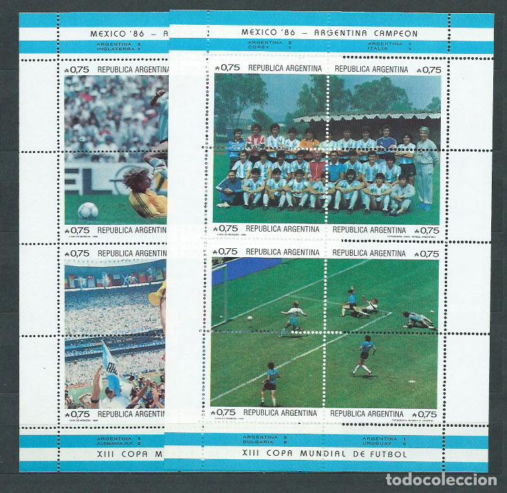 Timbres: Argentina - Hojas 1986 Yvert 33/4 ** Mnh Deportes. F&uacute;tbol