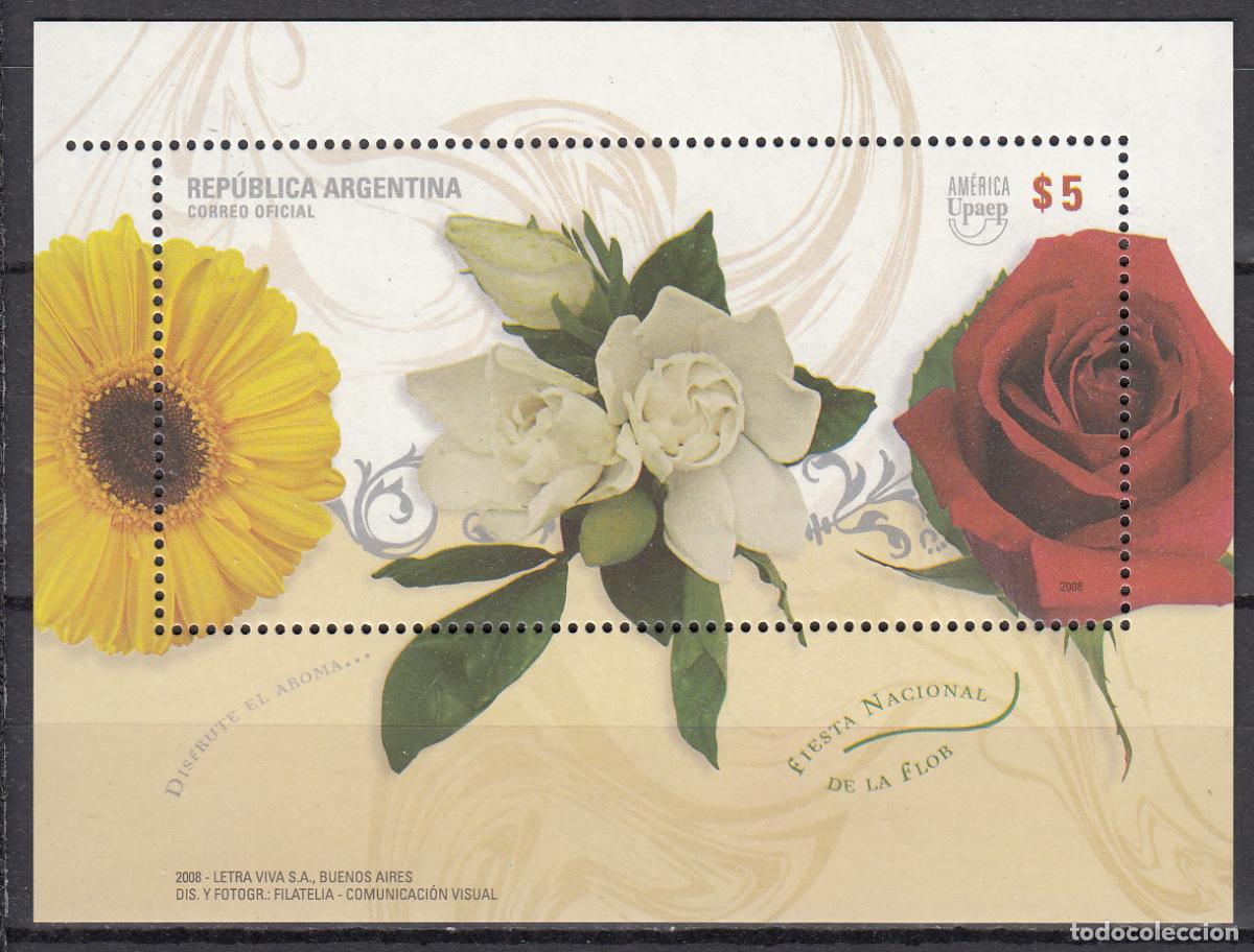 Timbres: Argentina Hojas 2008 Yvert 97 ** Mnh Upaep - Flores