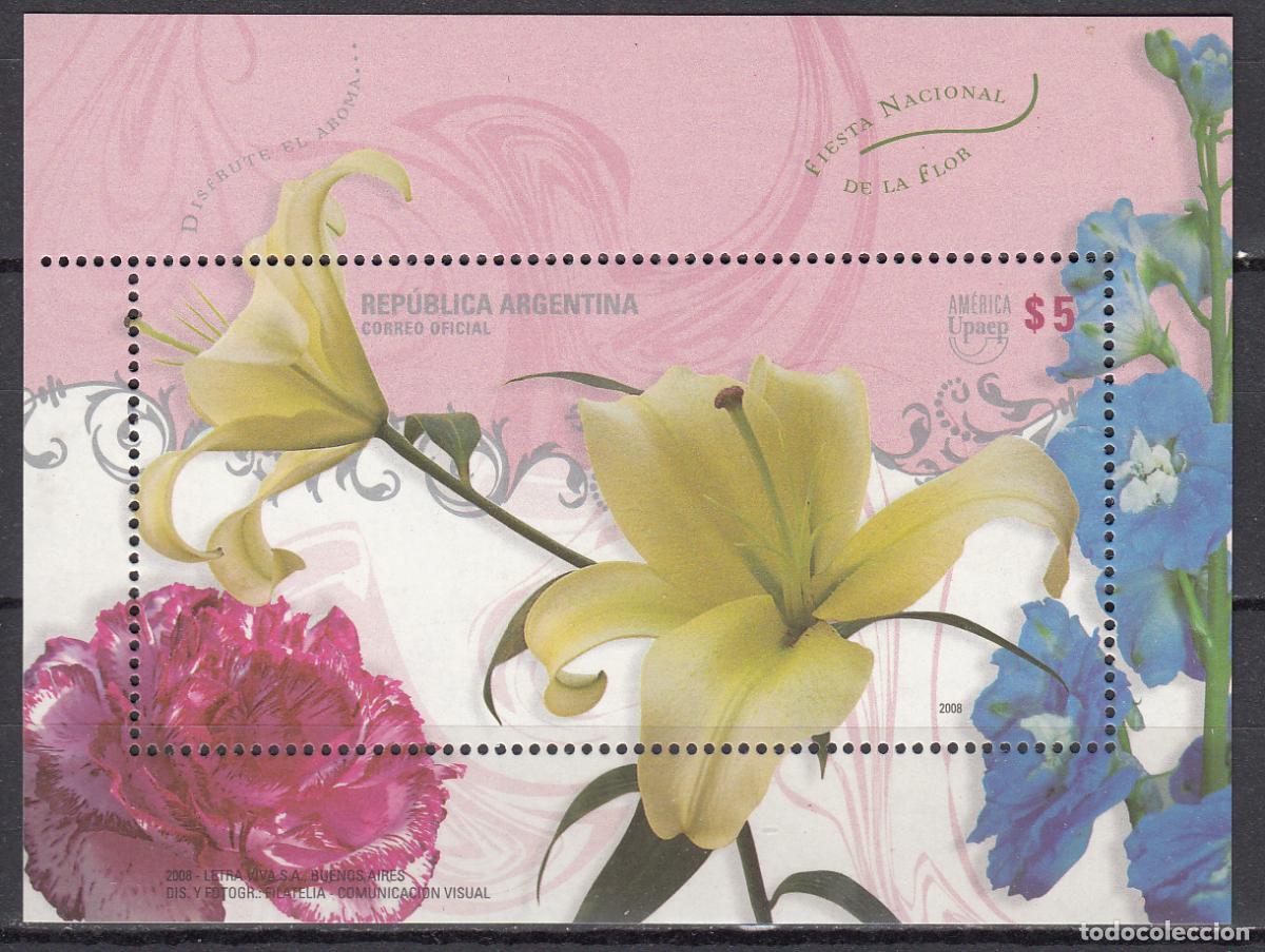 Timbres: Argentina Hojas 2008 Yvert 98 ** Mnh Upaep - Flores