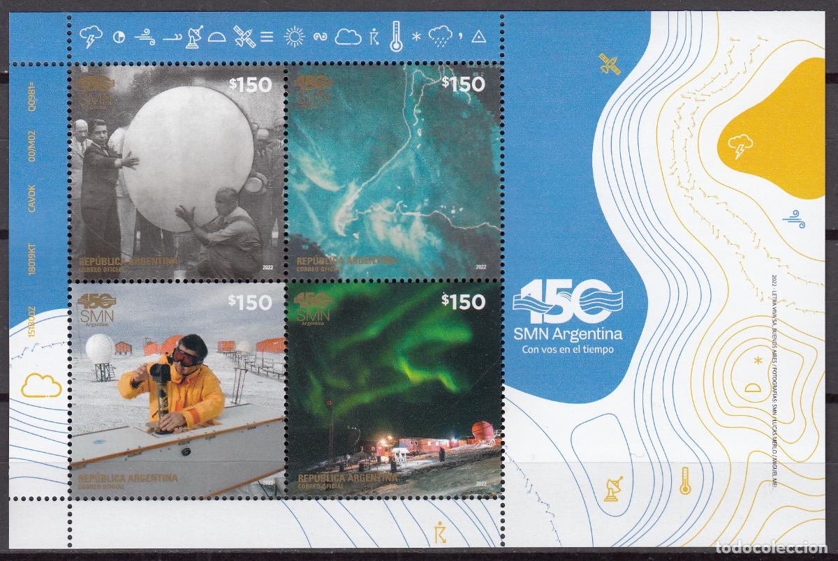 Timbres: Argentina Hojas 2021 Yvert 178 ** Mnh 150 A&ntilde;os Meteo