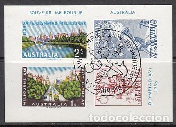Timbres: Australia - Correo 1956 Yvert 231/4 sin dentar usado Deportes. Olimpiadas de Mel