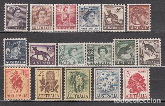 Briefmarken: Australia - Correo 1959 Yvert 249/59 ** Mnh Personaje. Isabel II. Fauna. Flora