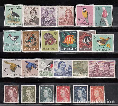 Briefmarken: Australia - Correo 1966-70 Yvert 319/40 ** Mnh Fauna. Aves. Peces