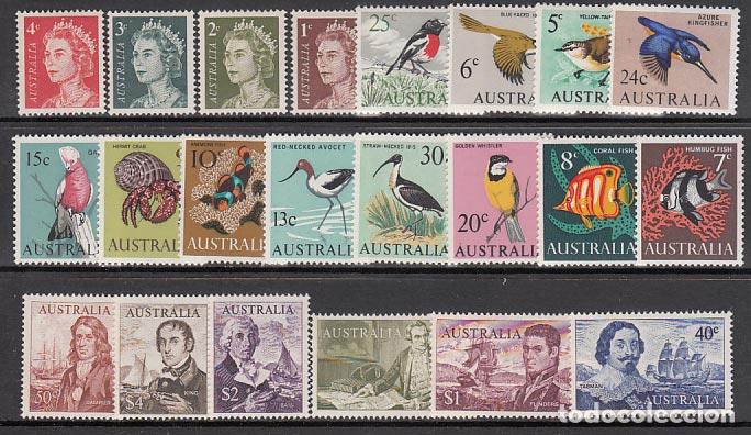 Briefmarken: Australia - Correo 1966-70 Yvert 319/40 * Mh Fauna. Aves. Peces