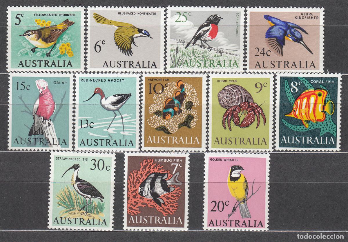 Briefmarken: Australia Correo 1966-70 Yvert 323+324/34 ** Mnh Completo Fauna - Aves