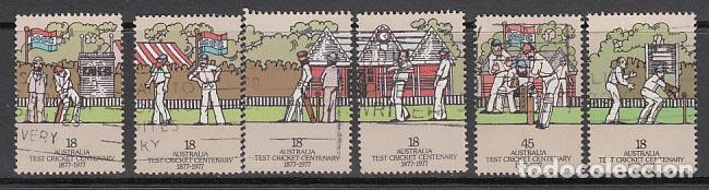 Selos: Australia - Correo 1977 Yvert 614/9 usado Deportes. Criquet