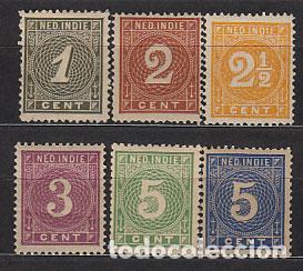 Sellos: India Holandesa Correo Yvert 17/22 * Mh n&ordm; 21 Peque&ntilde;a Mancha del Tiempo
