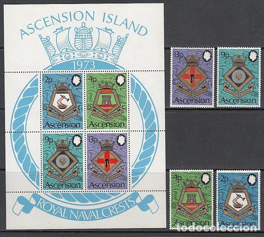 Briefmarken: Ascension - Correo Yvert 167/170+Hb 6 ** Mnh Escudos