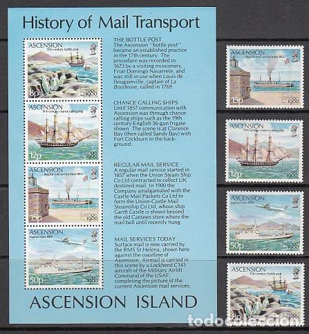 Briefmarken: Ascension - Correo Yvert 260/63+H.11 ** Mnh Barcos