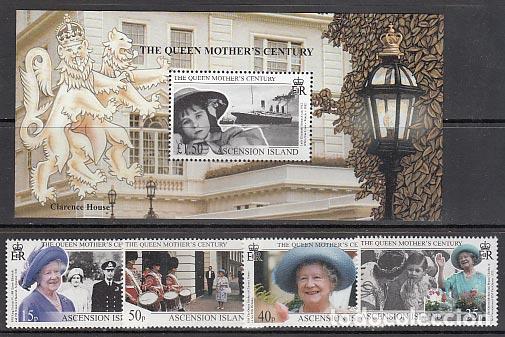 Timbres: Ascension - Correo Yvert 751/4+Hb 38 ** Mnh Reina madre
