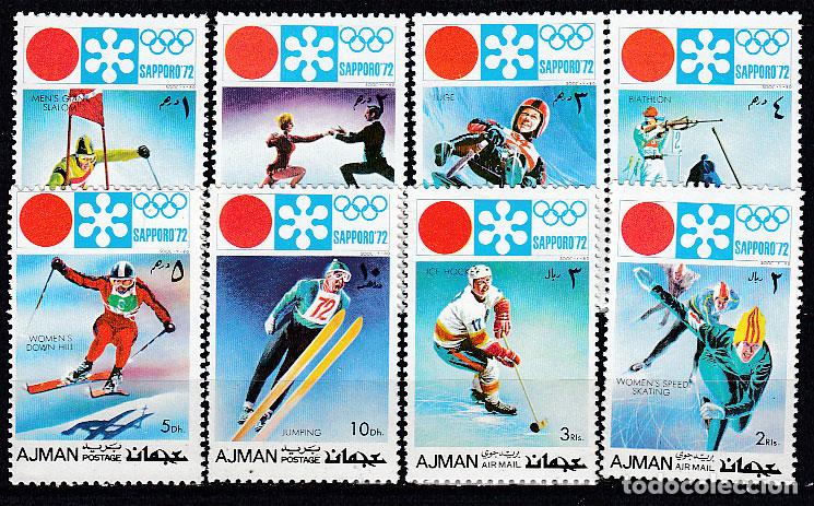 Timbres: Arabia Sud Este (Ajman) - Correo Yvert 127+Aereo 99 ** Mnh Deportes - Sapporo 72