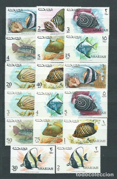 Timbres: Arabia Sud Este (Sharjah) - Correo Yvert 149/65 ** Mnh Fauna peces