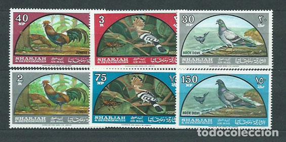 Timbres: Arabia Sud Este (Sharjah) - Aereo Yvert 28/33 ** Mnh Fauna aves