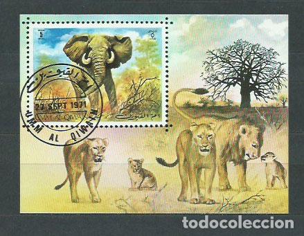 Timbres: Arabia Sud Este (Um Al Quiwain) - Hojas Yvert 34A usado Fauna