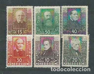 Timbres: Austria - Correo 1931 Yvert 399/404 ** Mnh Personajes