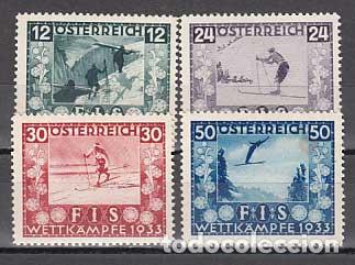 Timbres: Austria - Correo 1933 Yvert 426/9 * Mh Deportes