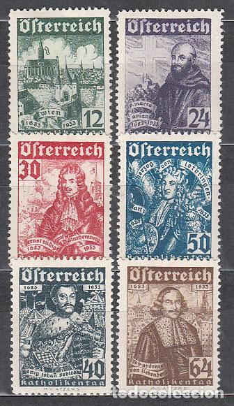 Timbres: Austria - Correo 1933 Yvert 431/6 * Mh Religi&oacute;n