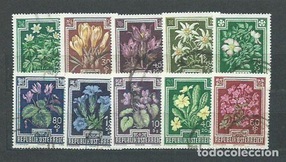 Timbres: Austria - Correo 1948 Yvert 722/31 usado Flores